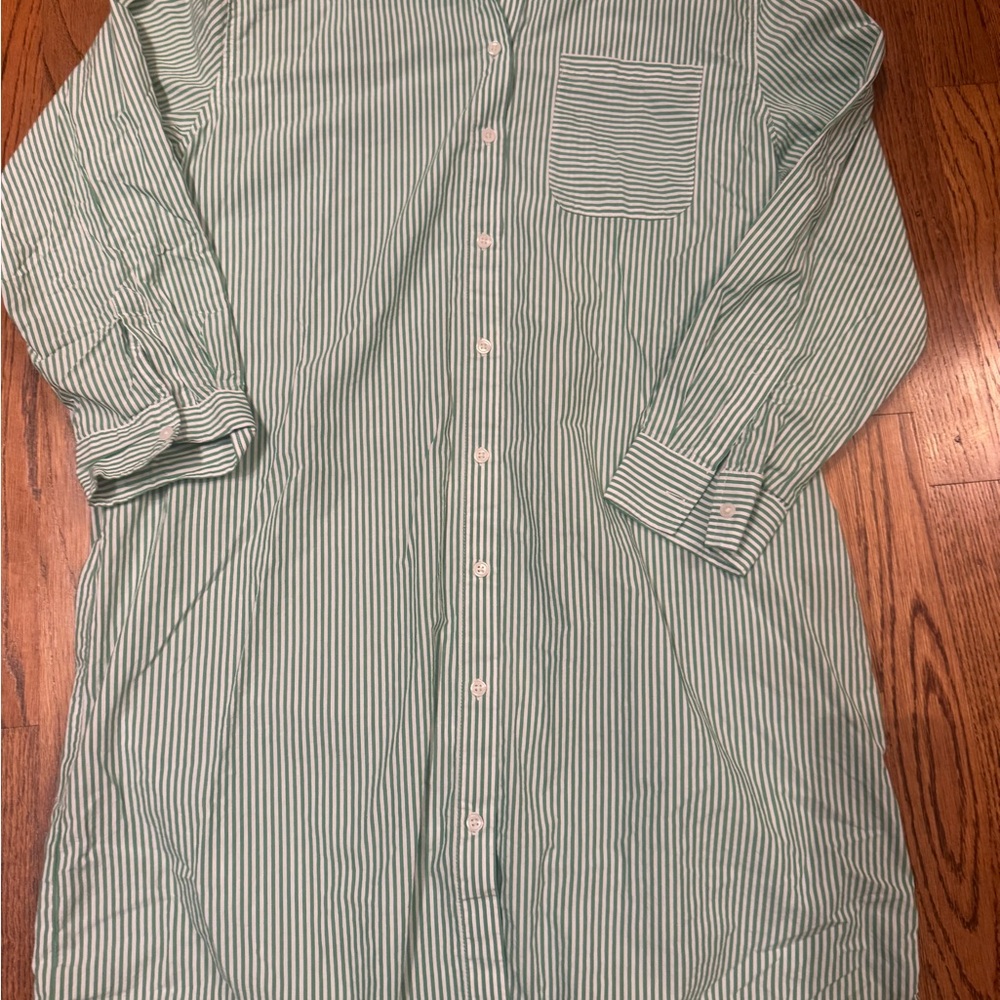 Southern Tide Green Striped T-Shirt Dress